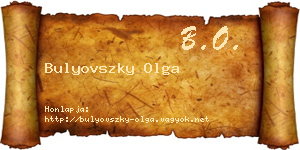 Bulyovszky Olga névjegykártya